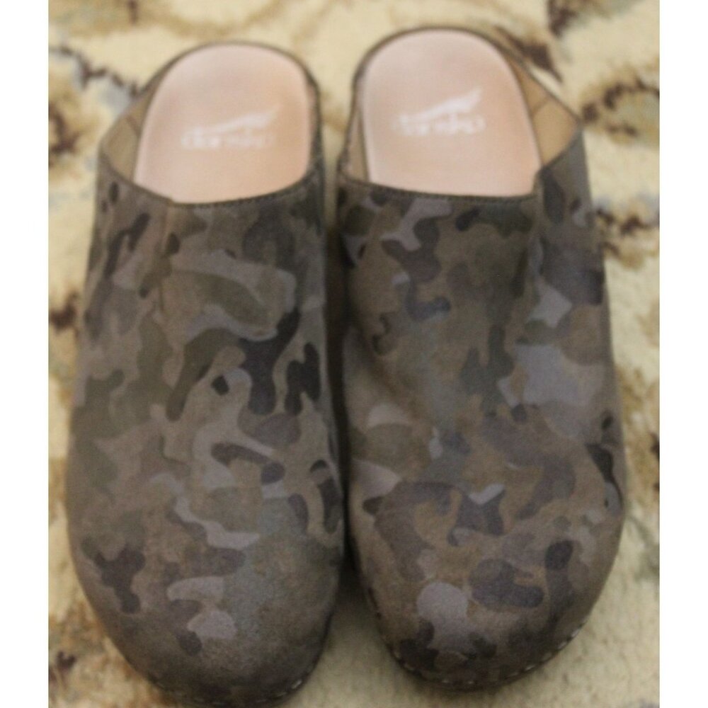 Dansko 9420989800 Women's Camo Leather Brenda Sparkly Mules Size 8 EU 38